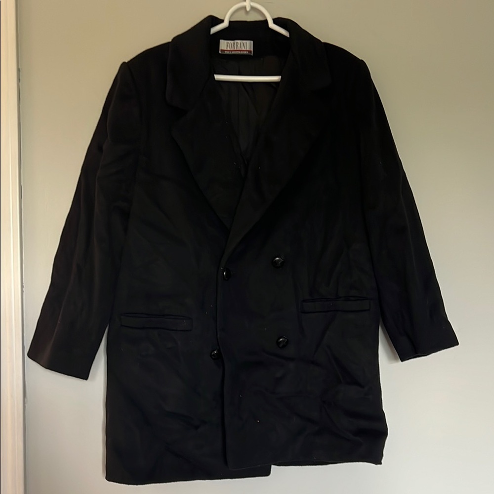 Men's S 12 Black Double-Breasted Coat